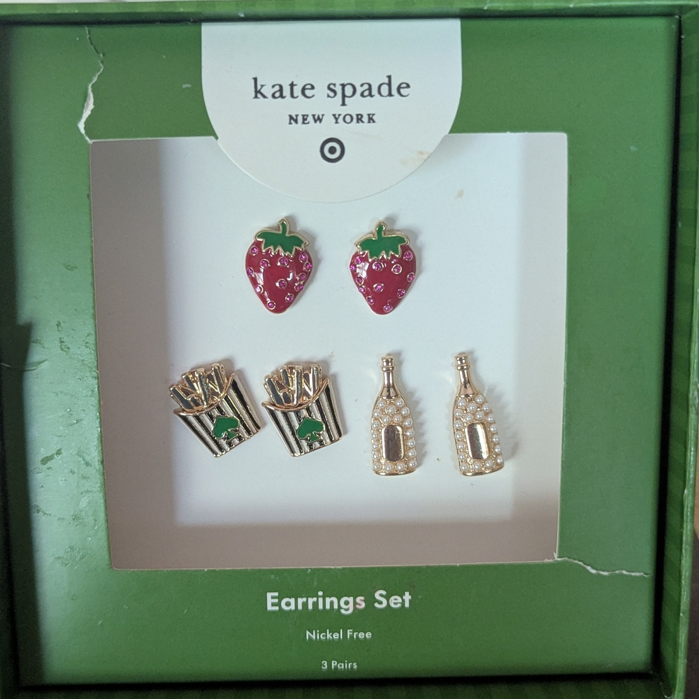 Kate Spade x Target set of 3 earring pairs NIB